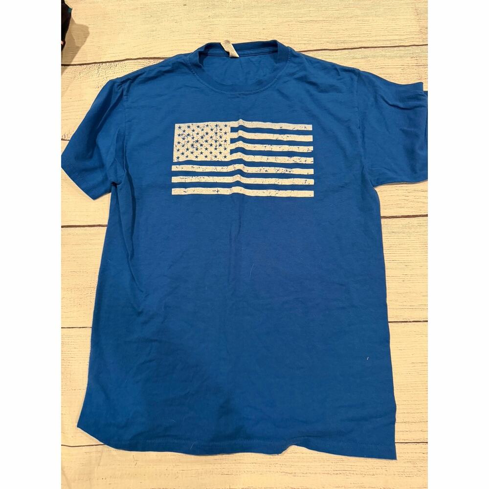 American Flag Graphic Shirt  with The Rock Fitness Logo on Back